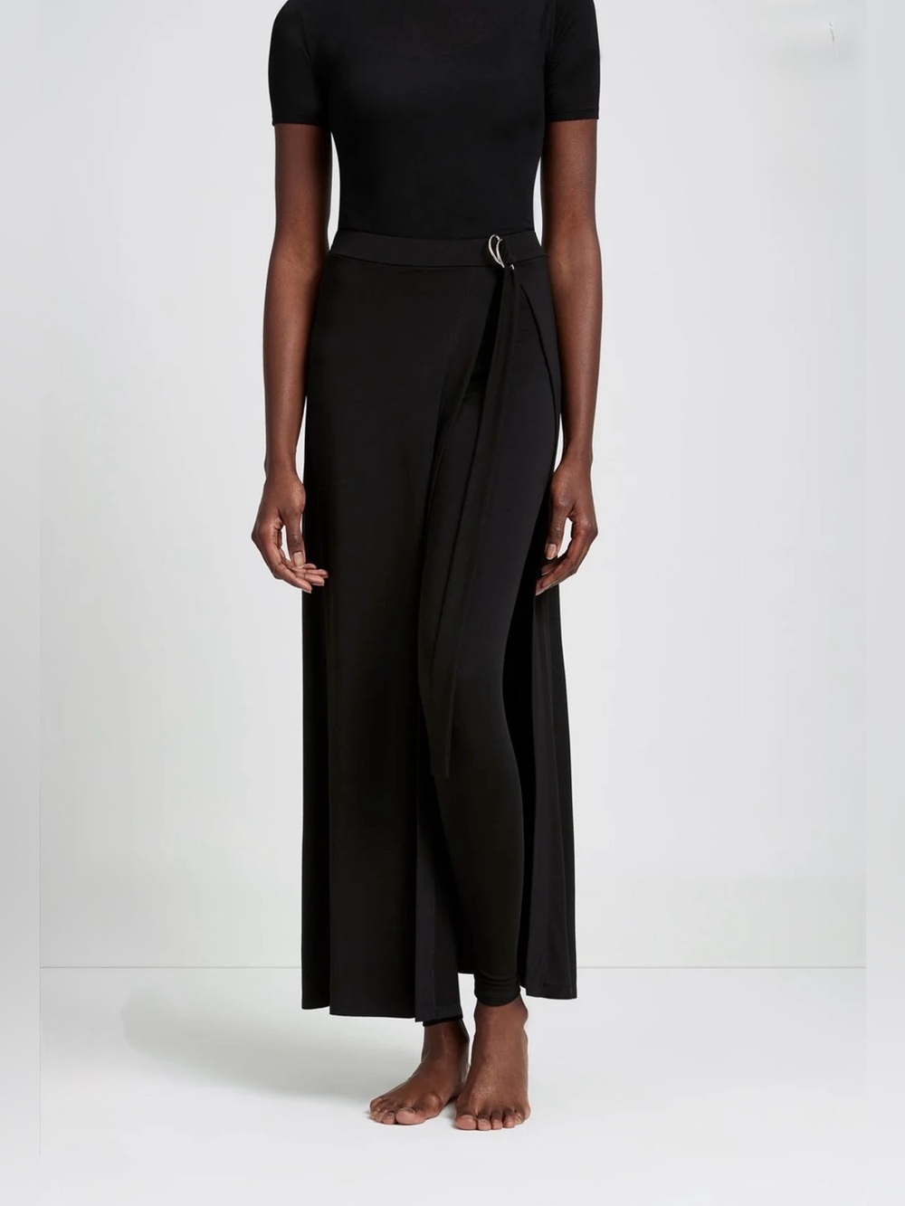 Zara Sash-Belt Skirted Jersey Pant, size M